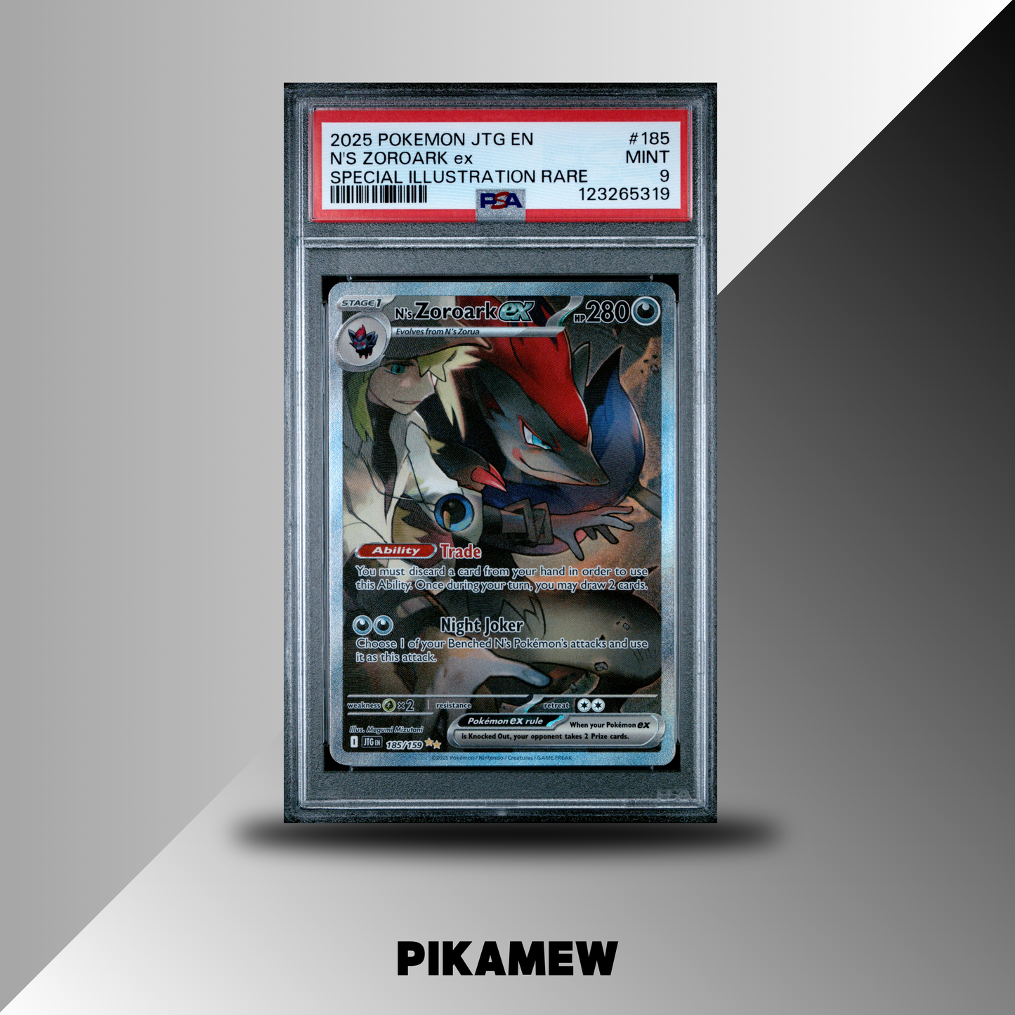 PSA 9 美版 2025 POKEMON JTG EN-JOURNEY TOGETHER #185 N'S ZOROARK ex SPECIAL ILLUSTRATION RARE
