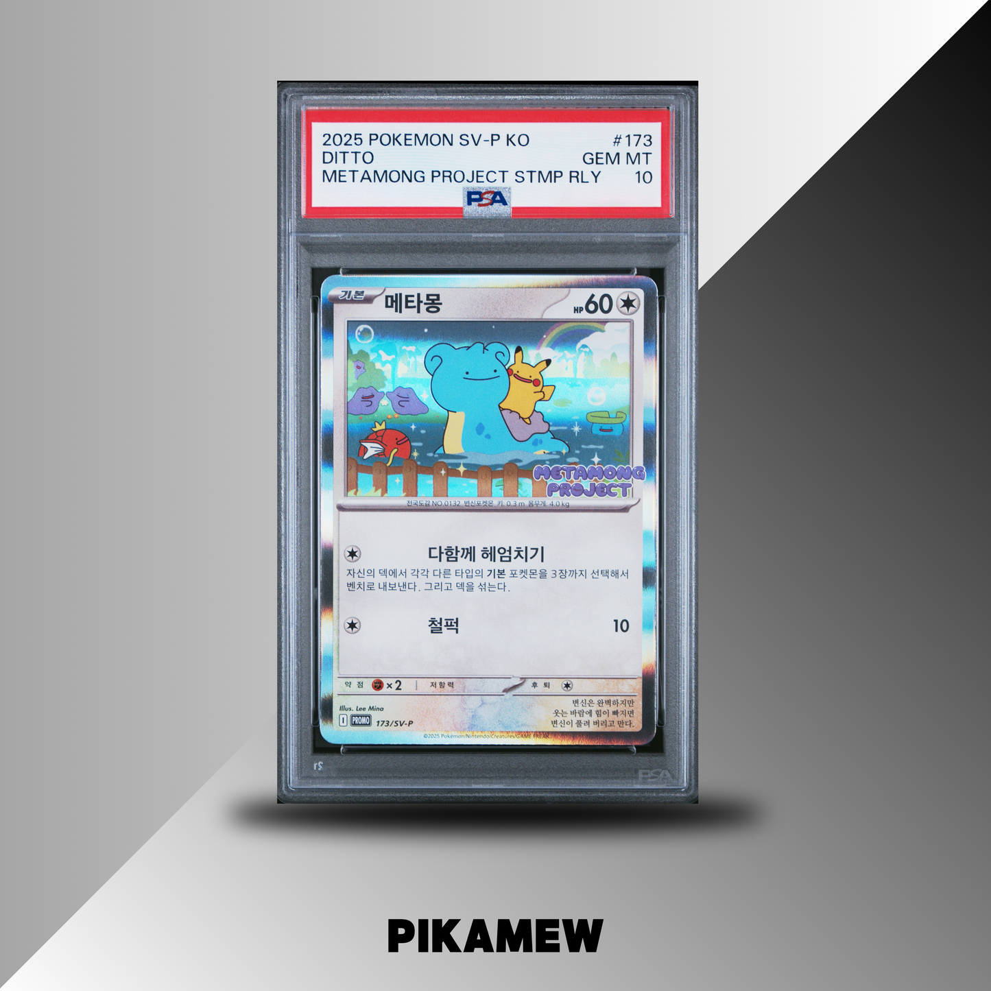 PSA 10 2025 POKEMON KOREAN SV-P PROMO #173 DITTO METAMONG PROJECT STMP RLY