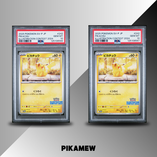 PSA 10 2025 POKEMON JAPANESE SV-P PROMO #242 PIKACHU ILLUSTRATION CONTEST 2024 (Consecutive set)