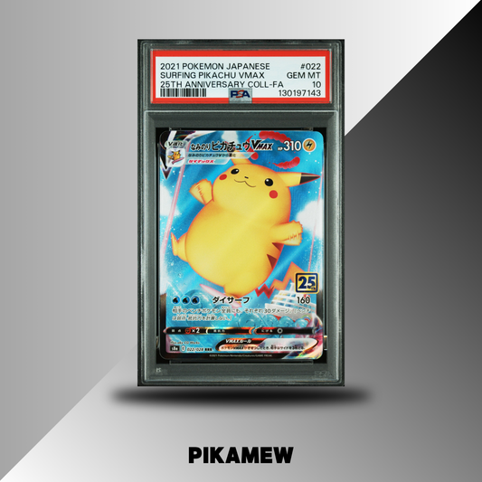 PSA 10 2021 POKEMON JAPANESE 25TH ANNIVERSARY COLLECTION #022 SURFING PIKACHU VMAX 25TH ANNIVERSARY COLL-FA