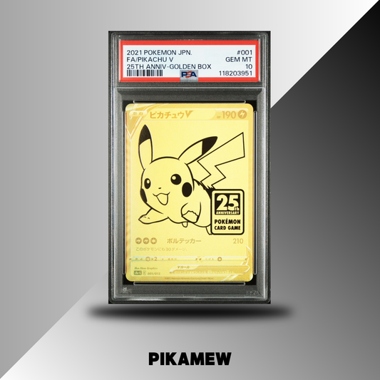 PSA 10 2021 POKEMON ASIA 25TH ANNIVERSARY PROMO #001 FA/PIKACHU V 25TH ANNIV-GOLDEN BOX