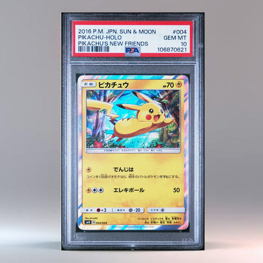 PSA 10 2016 POKEMON JAPANESE SUN & MOON PIKACHU'S NEW FRIENDS #004 PIKACHU-HOLO PIKACHU'S NEW FRIENDS
